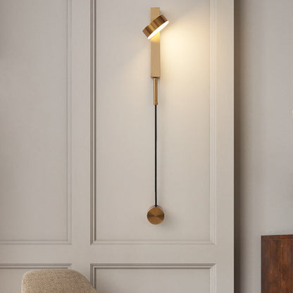 مصباح حائط LED طويل من الألومنيوم والحديد والأكريليك بتصميم عصري بسيط لغرفة النوم 