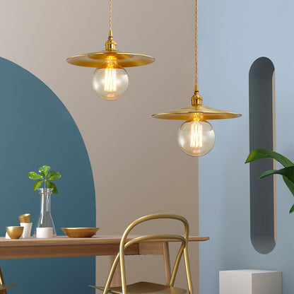 Contemporary Scandinavian Orb All Copper Glass 1-Light Pendant Light For Living Room