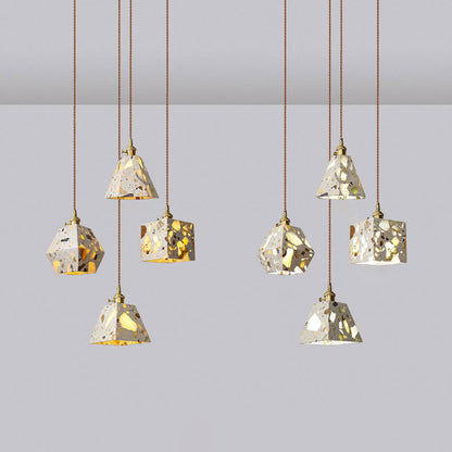 Japanese Retro Terrazzo Polygons 1-Light Pendant Light