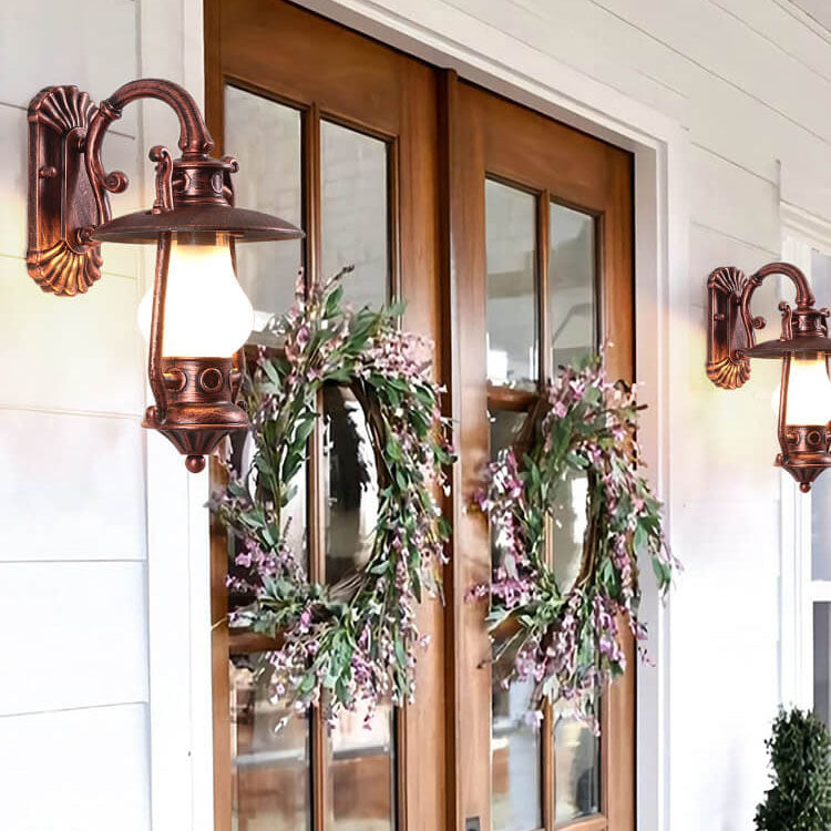 مصباح الكيروسين الصناعي الكلاسيكي المصنوع من الألومنيوم، مصباح حائط خارجي مقاوم للماء، مزود بضوء واحد 