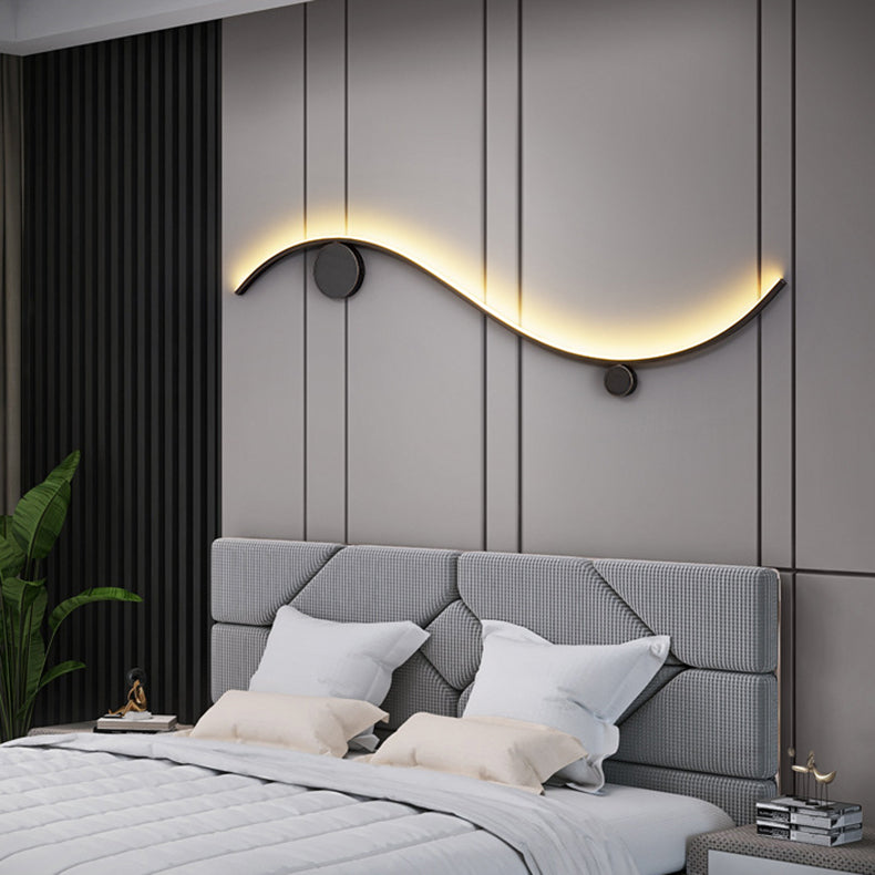 مصباح حائط LED دائري مموج من النحاس والسيليكون بتصميم عصري بسيط للممر 