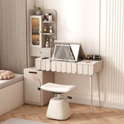 Contemporary Simplicity Rectangular Faux Leather Upholstered Height Adjustable Vanity Stool For Bedroom