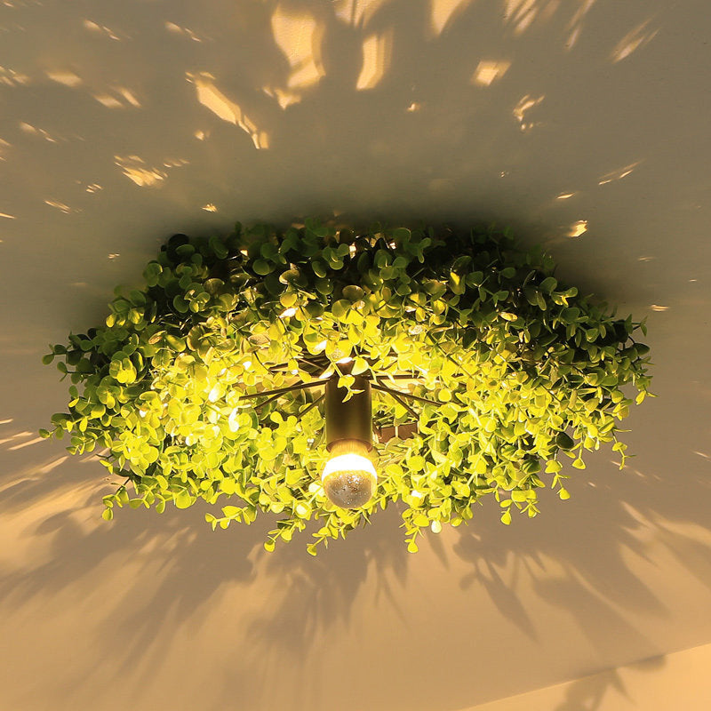 Creative Decorative Green Plant Flush Mount Ceiling Light