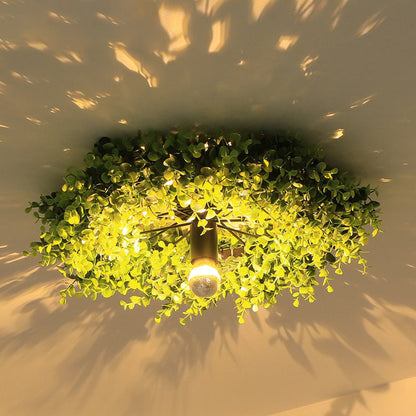 Creative Decorative Green Plant Flush Mount Ceiling Light