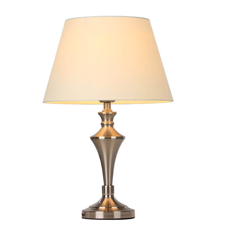 Nordic Minimalist Beige Fabric 1-Light Table Lamp
