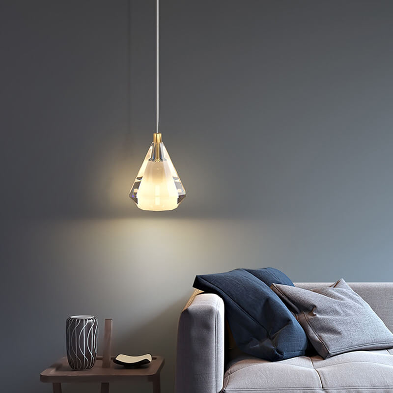Contemporary Nordic Crystal Drop1-Light Pendant Light For Bedroom