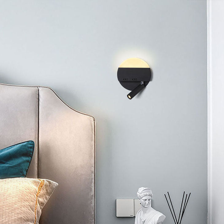مصباح حائط للقراءة LED مصنوع من الأكريليك والألومنيوم بتصميم دائري مربع بسيط وحديث 