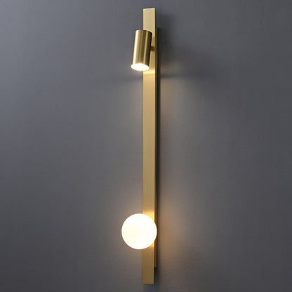 مصباح حائط LED بتصميم عصري بسيط مصنوع من النحاس والزجاج بتصميم دائري لغرفة النوم 