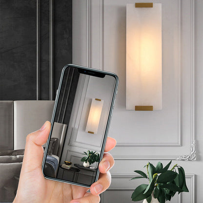 Nordic Light Luxury Marble Strip Design 1-Light Wall Sconce Lamp