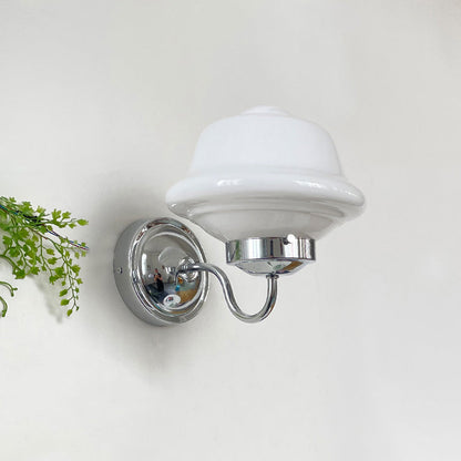 Contemporary Retro Round Clouds Iron Glass 1-Light Wall Sconce Lamp For Bedroom