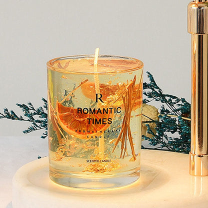 European Orchid Glass Marble Liftable 1-Light Melting Wax Table Lamp