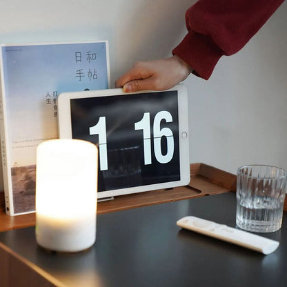 Traditional Vintage Rectangular Rock Slab Wood Base Nightstand 2-Drawer For Bedroom