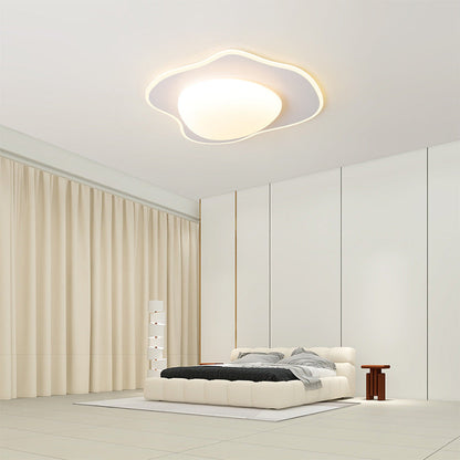 Modern Minimalist Cream Round LED Flush Mount Ceiling Light