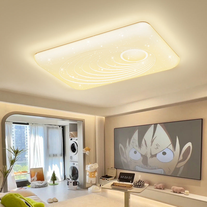 مصباح سقف LED مستطيل الشكل مصنوع من الحديد PVC بتصميم عصري بسيط لغرفة المعيشة 