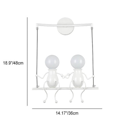 Contemporary Creative Iron Children's Ball 2-Light Wall Sconce Lamp For Bedroom