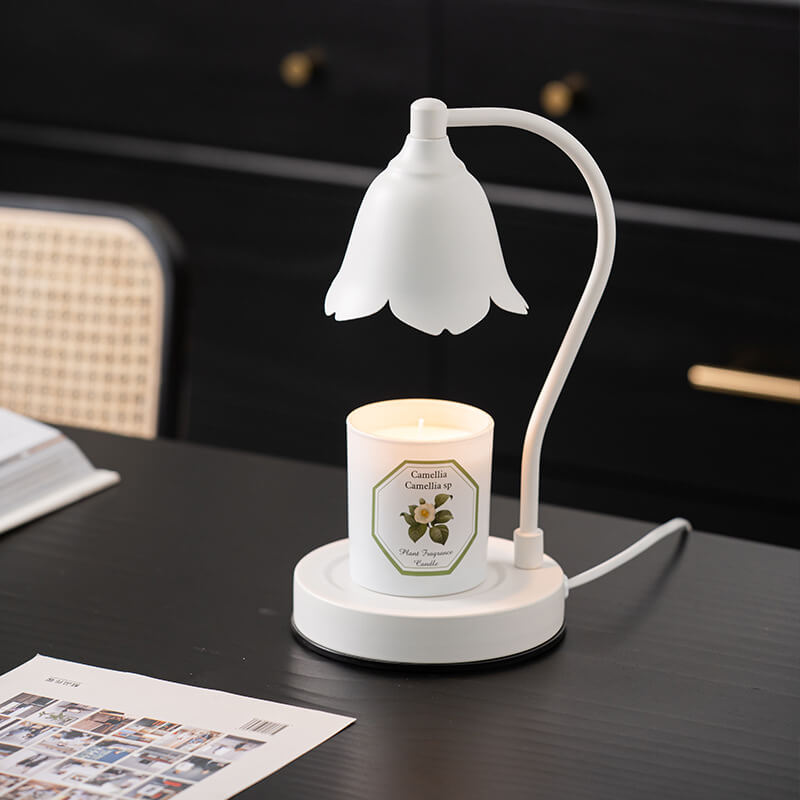 Vintage  White Petal Hardware 1-Light Melting Wax Table Lamp