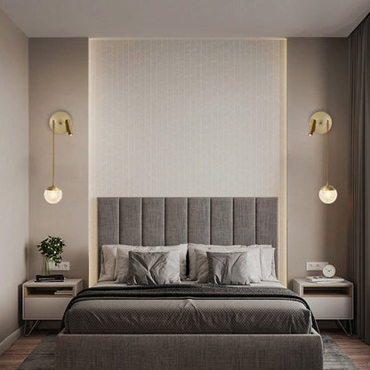 Contemporary Nordic Iron Acrylic Ball Pendant 1-Light LED Wall Sconce Lamp For Bedside
