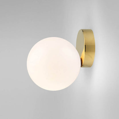 Nordic Minimalist White Orb Metal Glass LED Semi-Flush Mount Light