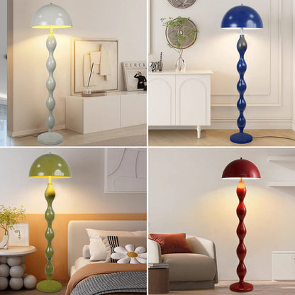 Contemporary Scandinavian Iron Mushroom Shade 1-Light Standing Floor Lamp For Bedroom