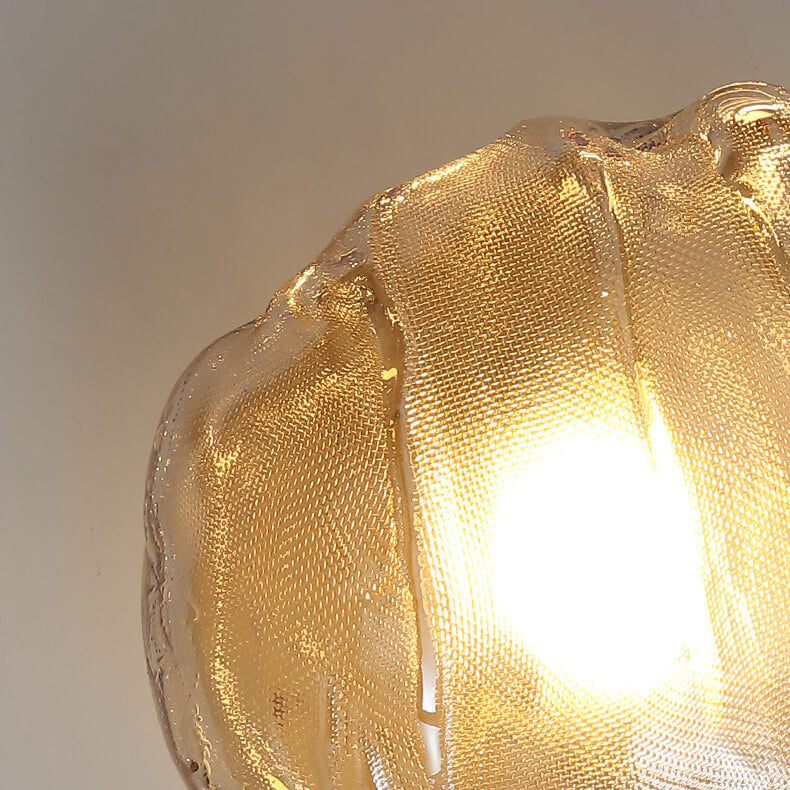 Nordic Creative Amber Glass Cloud Design LED Semi-Flush Mount Ceiling Light
