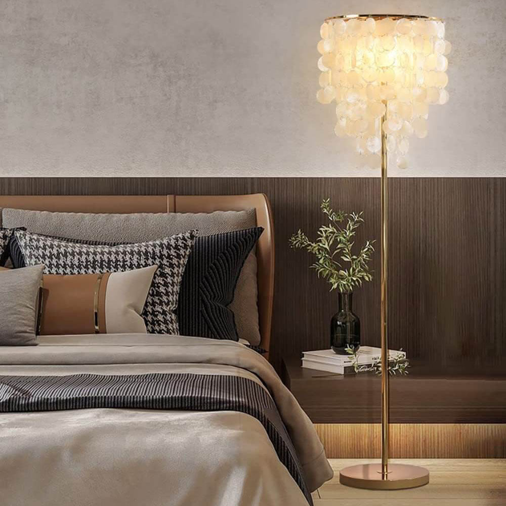 Seashell Column Nordic Light Luxury Seashell Column 1-Light Standing Floor Lamp – Bulbboss