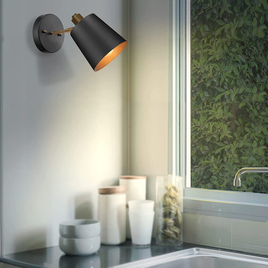 Contemporary Industrial Cylinder Iron 1-Light Wall Sconce Lamp For Bedroom