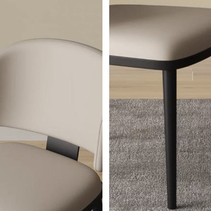 Modern Minimalist Synthetic leather Iron Sponge Square Dining Chair Backrest For Dining Room