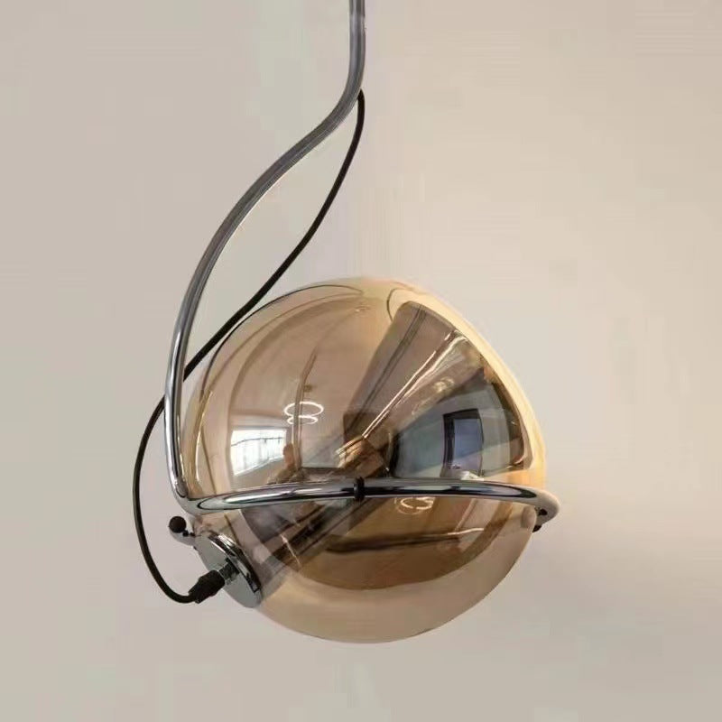 Modern Simplicity Iron Glass Ball 1-Light Pendant Light For Living Room