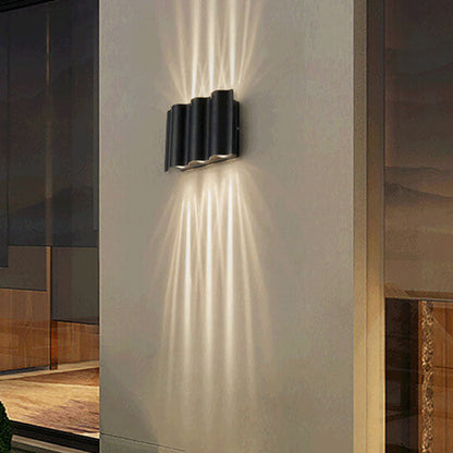 Modern Wave Aluminum Waterproof LED Outdoor Wall Sconce Lamp