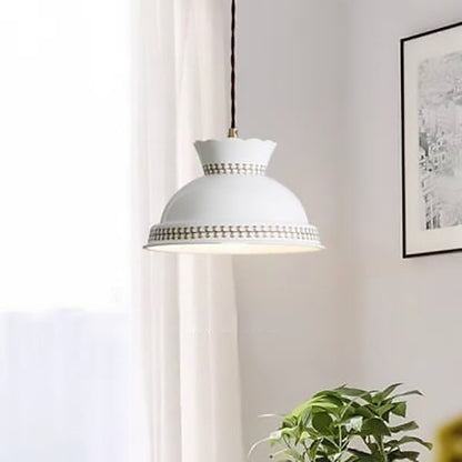Modern Simplicity Ceramic Bowl Shape 1-Light Pendant Light For Living Room