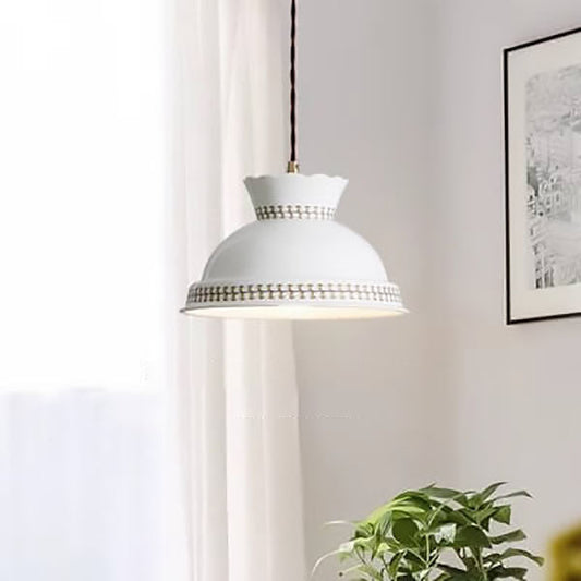 Modern Simplicity Ceramic Bowl Shape 1-Light Pendant Light For Living Room