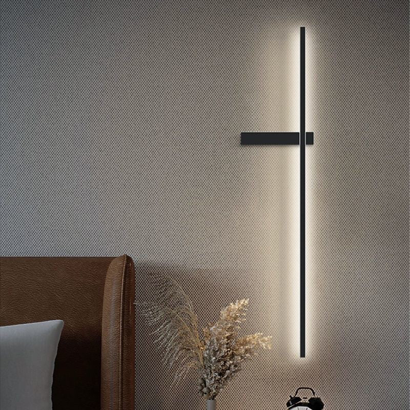 مصباح حائط LED بتصميم عصري بسيط من الحديد والألومنيوم والسيليكا لغرفة النوم 