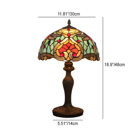 Tiffany Creative Alloy Colored Dragonfly Peach Heart 1-Light Table Lamp