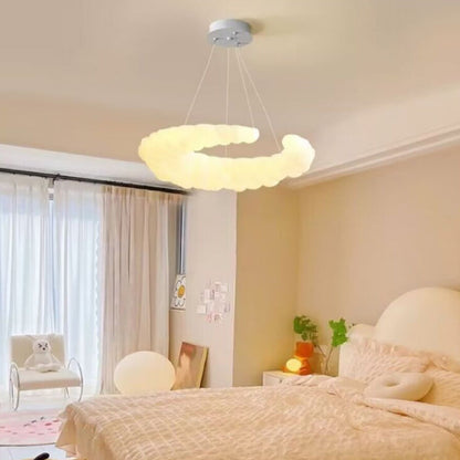 ثريا LED بلاستيكية حديدية على شكل قمر بتصميم عصري بسيط لغرفة المعيشة