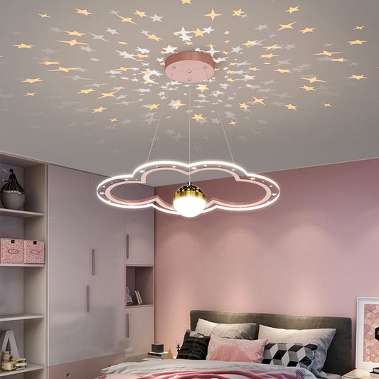 ثريا LED دائرية من الأكريليك بتصميم معاصر إبداعي على شكل انعكاس النجوم والغيوم لغرفة المعيشة 