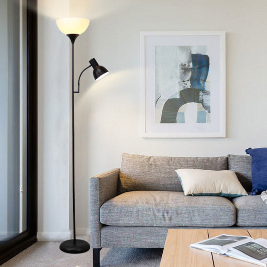 Modern Minimalist Half Circle Iron 2-Light Standing Floor Lamp For Living Room