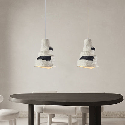 Contemporary Nordic Polystyrene Pudding Moon 1-Light Pendant Light For Dining Room