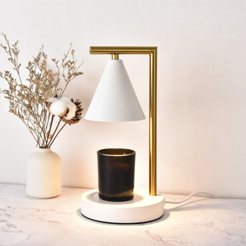 Simple Cone Shade Right Angle Arm 1-Light Melting Wax Table Lamp