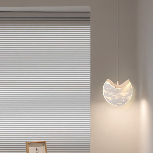 Modern Minimalist Round Hardware Crystal LED Pendant Light For Bedroom