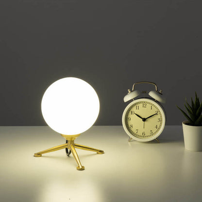 Modern Simple Spherical Milky White Lampshade 1-Light Table Lamp