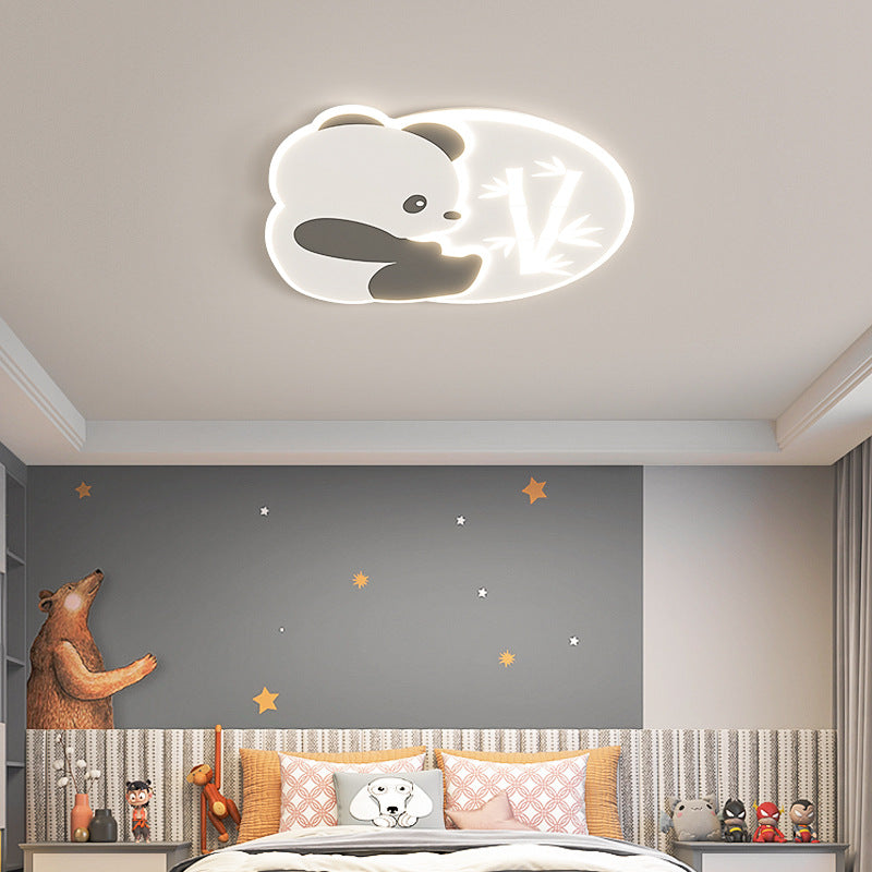 モダンアールデコ調 カタツムリ パンダ ウサギ ラウンド アクリル アイアン LED フラッシュマウント シーリングライト 寝室用