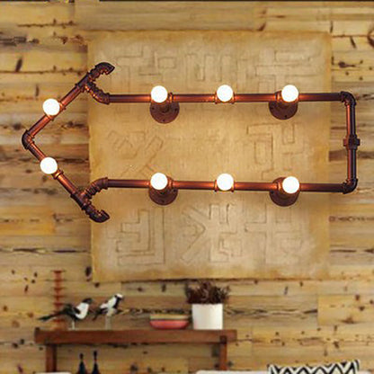 Traditional Vintage Arrowhead Iron Tube Acrylic 8-Light Wall Sconce Lamp For Bedroom