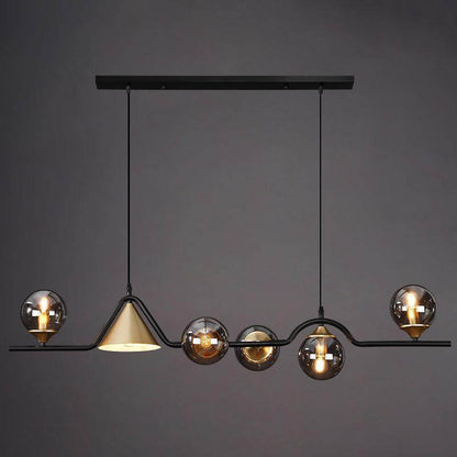 ثريا جزيرة فاخرة بتصميم كرة مستديرة من Nordic Creative Light، مزودة بـ 4/5/6 مصابيح 