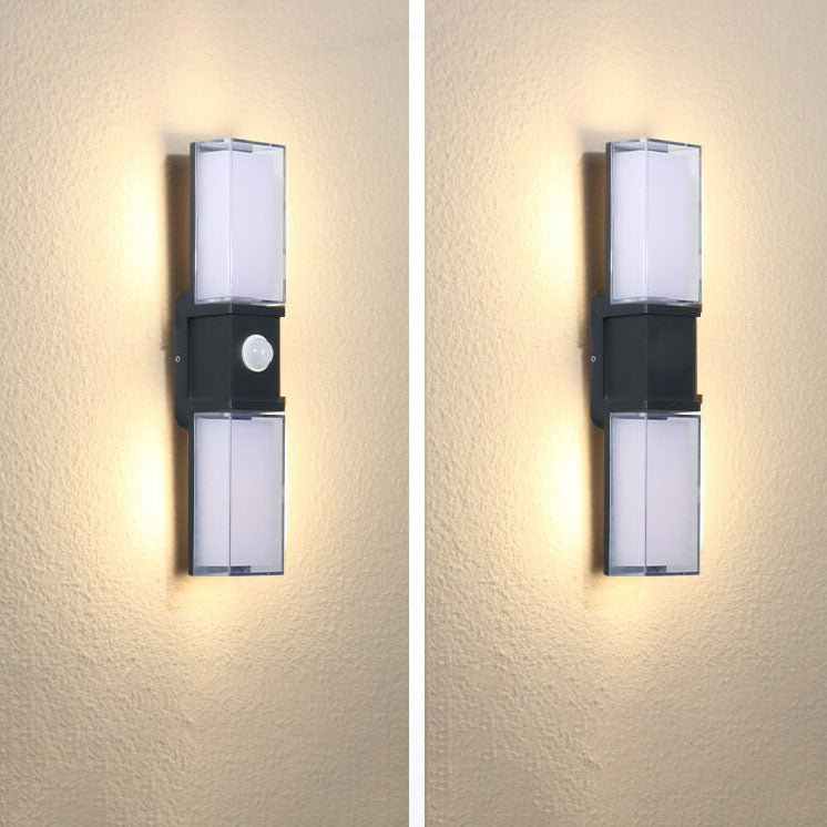 مصباح حائط LED خارجي مقاوم للماء بتصميم مستطيل بسيط وحديث مصنوع من الألومنيوم 