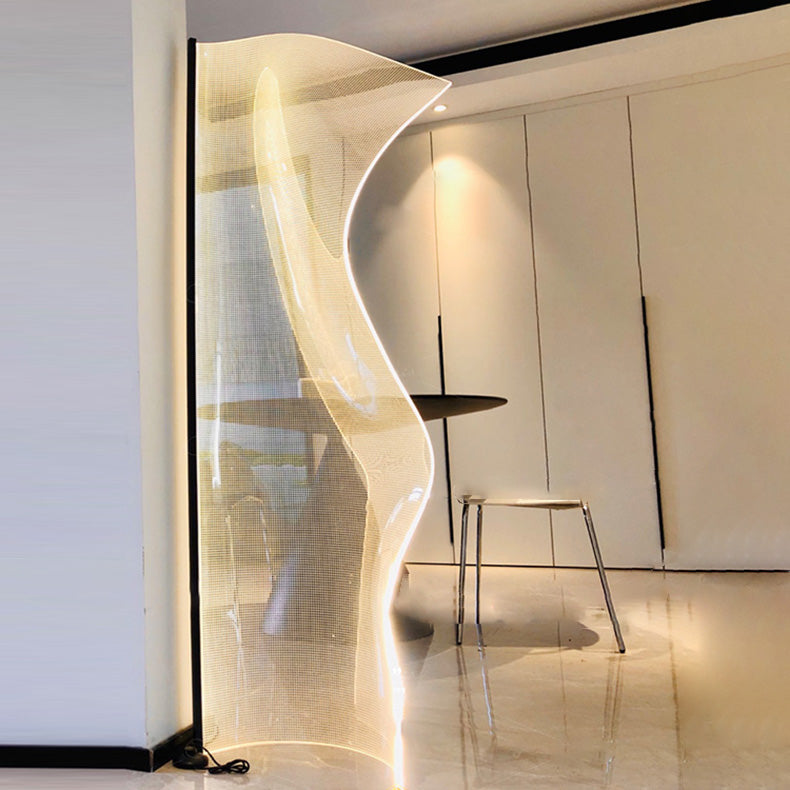 Modern Art Deco Irregular Shape Acrylic Aluminum LED Standing Floor Lamp For Living Room