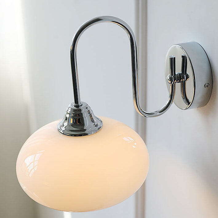Nordic Minimalist Round Dome Glass 1-Light Wall Sconce Lamp