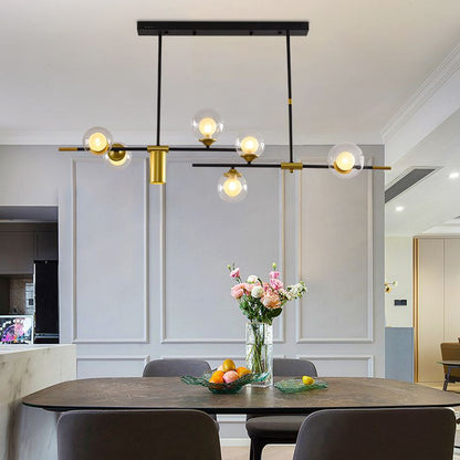 Modern Minimalist Round Ball Glass Iron LED Chandelier