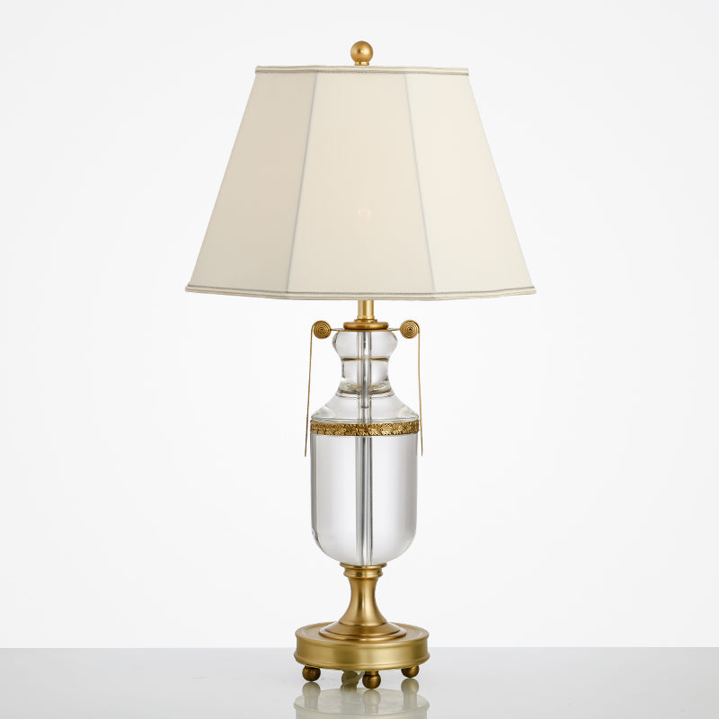 Modern Luxury Octagonal Shade Full Copper Crystal Base 1-Light Table Lamp For Home Office