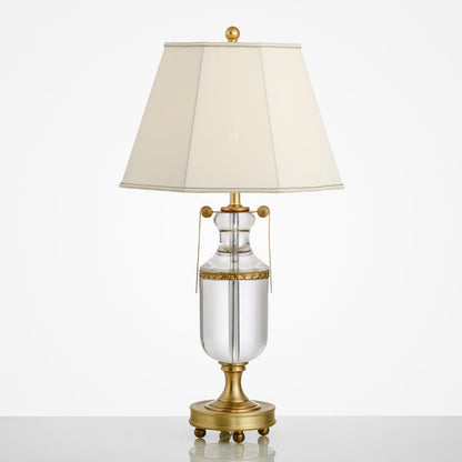 Modern Luxury Octagonal Shade Full Copper Crystal Base 1-Light Table Lamp For Home Office