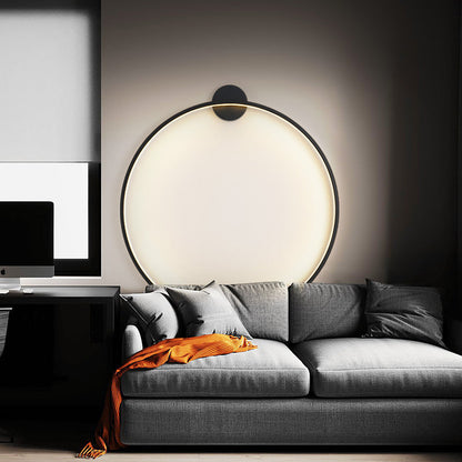 مصباح حائط LED دائري من الأكريليك والألومنيوم بتصميم عصري بسيط لغرفة النوم 